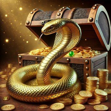 Алмазна мозаїка (вишивка) Змія зі скарбами, 40х40см, повна викладка, квадратне каміння, на підрамнику AS44104П фото
