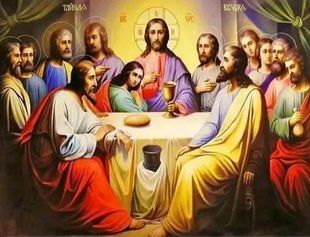 Алмазная мозаика (вышивка) Тайная вечеря, 40х50 см, полное покрытие, квадратные камни, без подрамника AS4502 фото