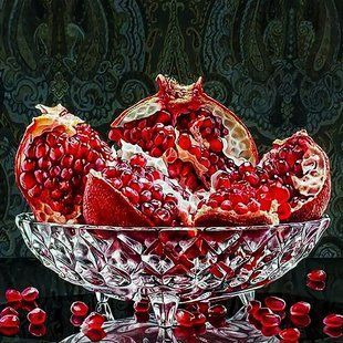 Алмазна мозаїка (вишивка) Гранат у кришалю, 40х40см, повна викладка, квадратні камені, без підрамника AS4428 фото
