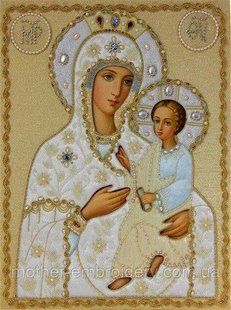 Алмазная мозаика (вышивка) Икона Богородица, 45х60см, полная выкладка, квадратные камни, на подрамнике AS60452п фото