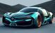 Алмазная мозаика (вышивка) Голубой спортивный автомобиль, 30х50см, полная выкладка, квадратные камни, без AS305032 фото 1