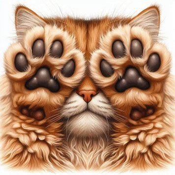 Алмазная мозаика на подрамнике Лапки котика, 30&times;30 см, полная выкладка, квадратные камни, AS 3398П фото