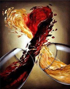 Алмазна мозаїка (вишивка) Вино кохання, 30х40см, повна викладка, квадратні камені, без підрамника AS3467 фото