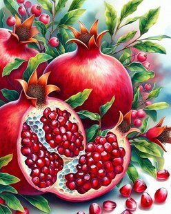 Алмазна мозаїка (вишивка) Гранат, 40&times;50 см, повна викладка, квадратні камені, без підрамника AS45452 фото