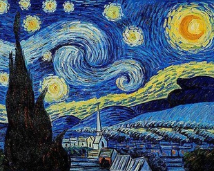 Алмазная мозаика (вышивка) Звездная ночь. Ван Гог, 40х50 см, полная выкладка, квадратные камни, на подрамнике AS4596п фото
