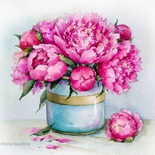 Алмазная мозаика (вышивка) Розовые пионы, 30х30см, полная выкладка, квадратные камни, на подрамнике AS3377П фото