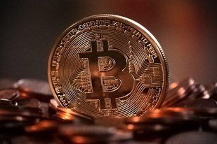 Алмазна мозаїка (вишивка) Біткоін, 20х30см, повна викладка, квадратні камені, без підрамника AS2304 фото