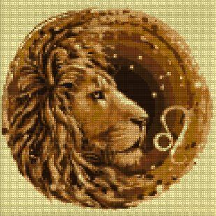 Алмазная мозаика (вышивка) Знак зодиака. Лев, 30х30см, полная выкладка, квадратные камни, без подрамника AS 3388 фото
