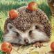Алмазная мозаика (вышивка) Ёжик, 20х20см, полная выкладка, квадратные камни, без подрамника AS2225 фото 1