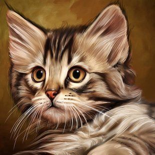 Алмазная мозаика (вышивка) Кошечка, 20х20см, полная выкладка, квадратные камни, без подрамника AS2227 фото