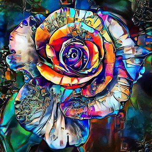 Алмазна мозаїка (вишивка) Троянда графіті, 40х40см, повна викладка, квадратні камені, без підрамника AS4481 фото