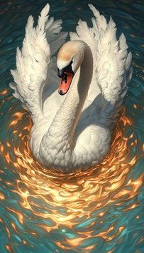 Алмазная мозаика на подрамнике Белый лебедь, 40&times;70 см, выкладка, квадратные камни, у AS407073П фото