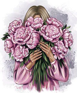 Алмазная мозаика (вышивка) Мои пионы, 50х60см, полная выкладка, квадратные камни, на подрамнике AS 5613П фото