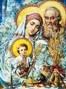 Алмазна мозаїка (вишивка) Картина-ікона Свята Родина, 40х65см, повна викладка, квадратні камені, без підрамника. AS406501 фото